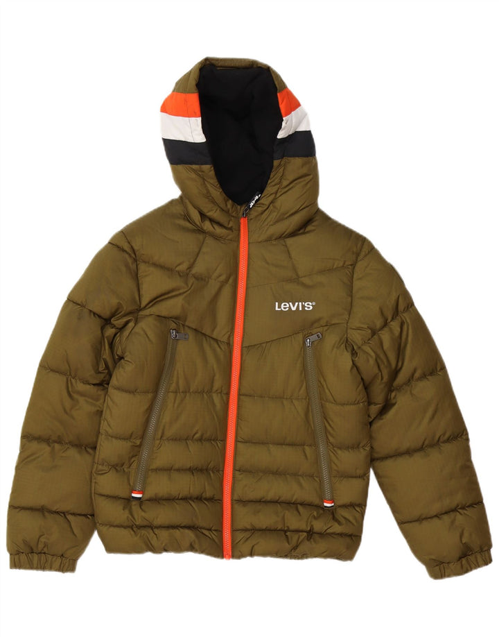Levi's Veste matelassée à capuche pour garçon 11-12 ans Kaki Colourblock Polyester