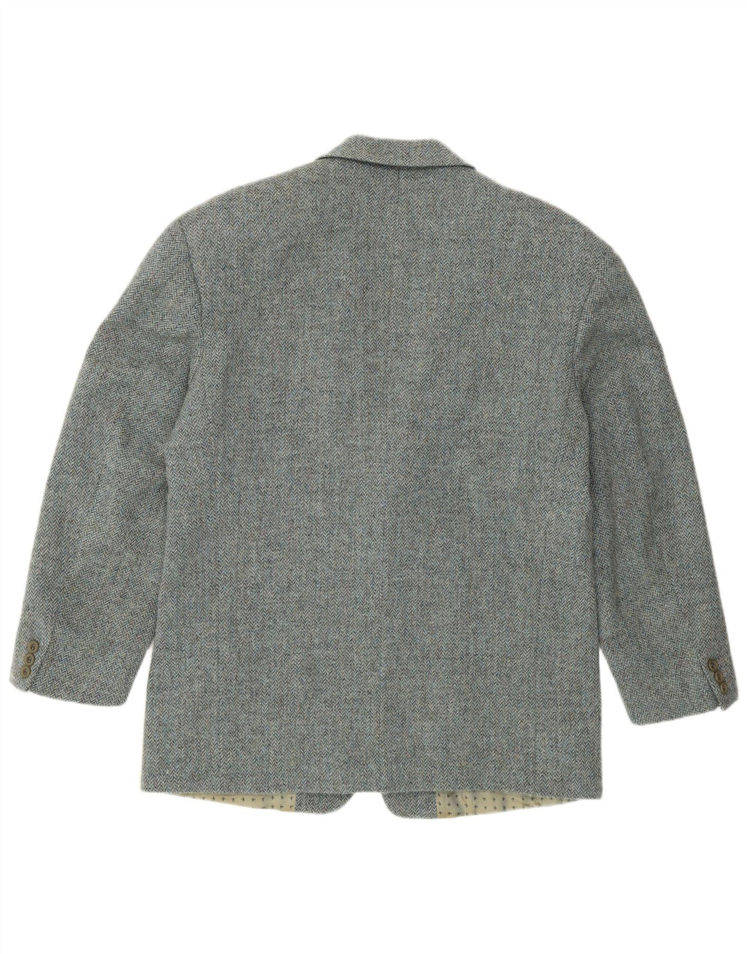 HUGO BOSS Veste Blazer 2 Boutons Homme IT 52 XL Bleu Chevrons Laine Vierge