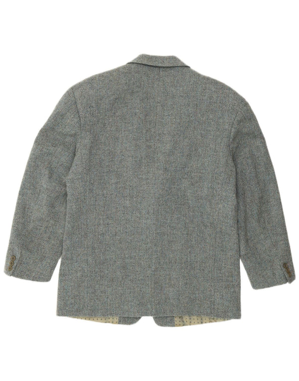 HUGO BOSS Veste Blazer 2 Boutons Homme IT 52 XL Bleu Chevrons Laine Vierge