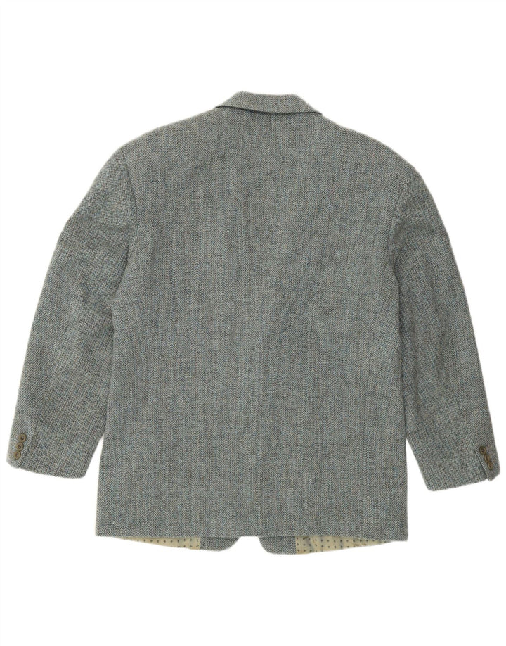 HUGO BOSS Veste Blazer 2 Boutons Homme IT 52 XL Bleu Chevrons Laine Vierge