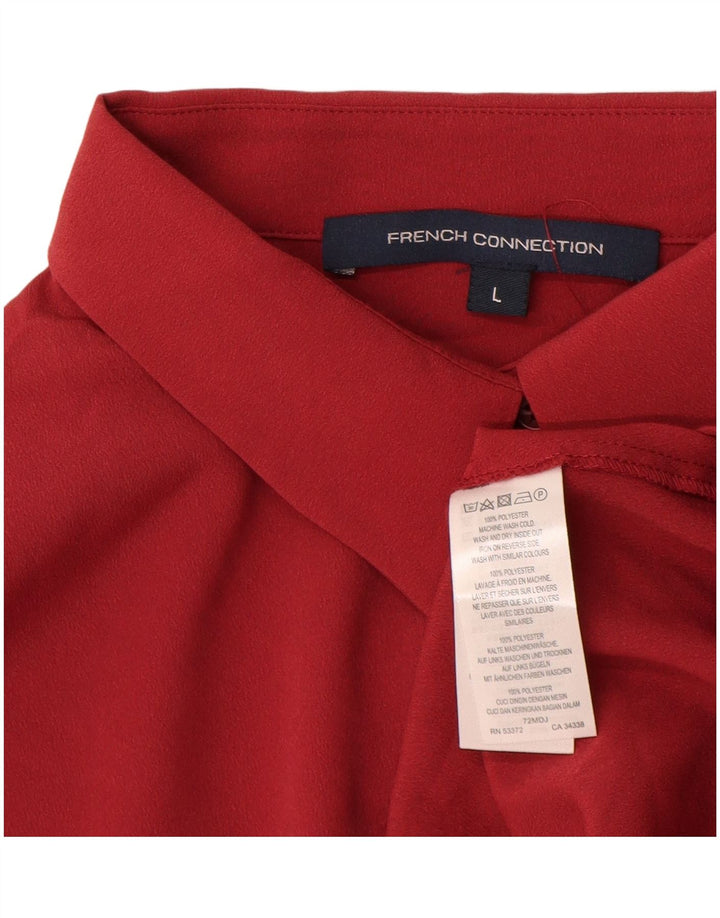 French Connection Chemisier à manches courtes pour femme UK 16 Large Rouge