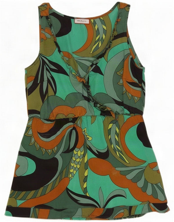 Max & Co. Chemisier sans manches pour femme UK 10 Petite soie cachemire verte