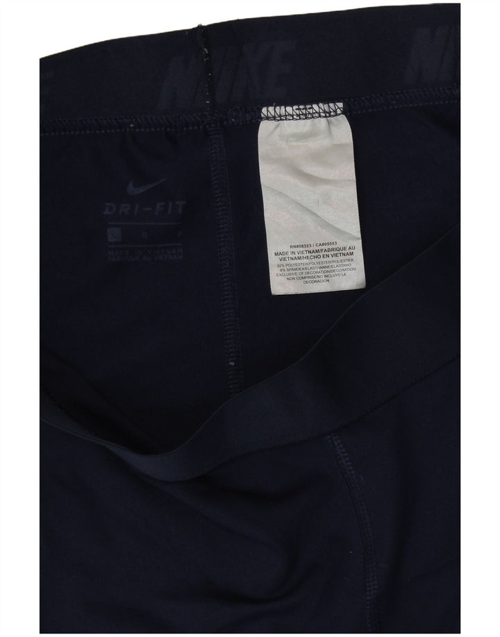 NIKE Short de sport Dri Fit pour femme UK 14 Large Bleu marine Polyester