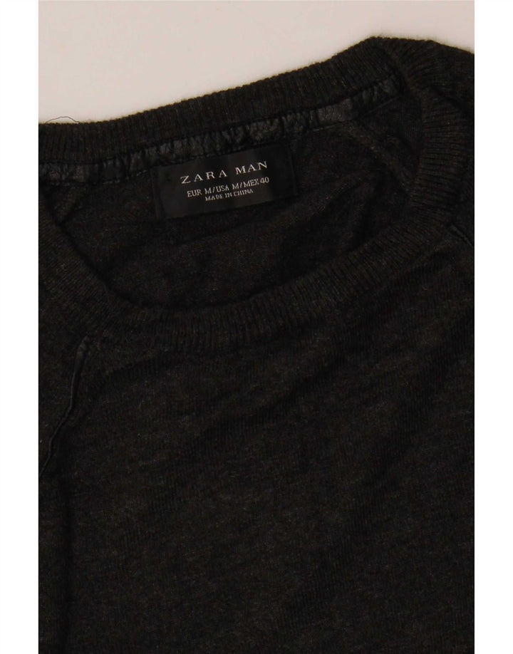 Zara Pull Col Ras Du Cou Homme Gris Moyen