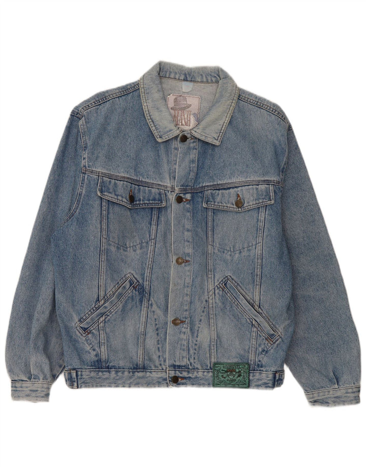 MASH Mens Denim Jacket UK 40 Large Blue Cotton