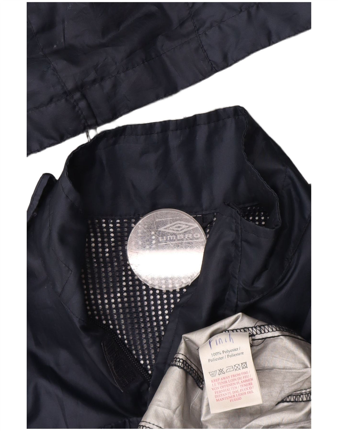 UMBRO Veste de pluie à capuche pour garçon 7-8 ans Bleu marine Polyester