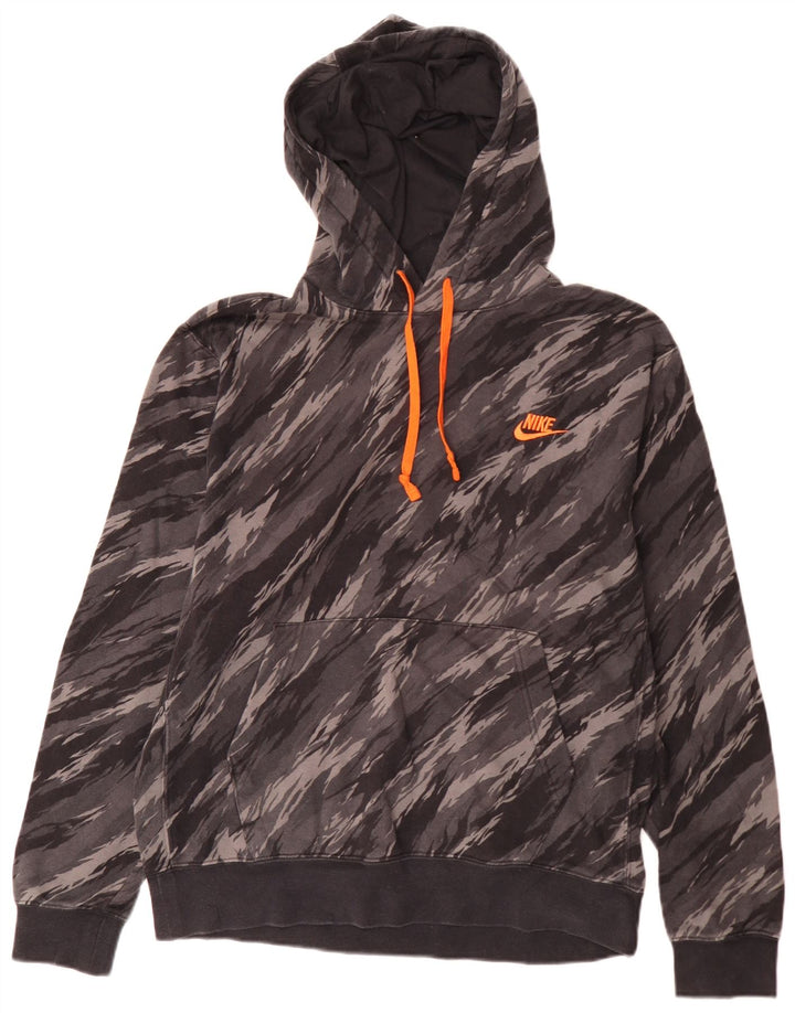 Nike Pull à capuche en coton camouflage gris moyen pour homme