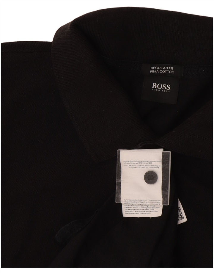 HUGO BOSS Polo Regular Fit Homme Coton Noir Moyen