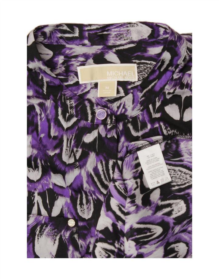 MICHAEL KORS Womens Abstract Pattern Shirt Blouse UK 14 Medium Purple Vintage Michael Kors and Second-Hand Michael Kors from Messina Hembry 