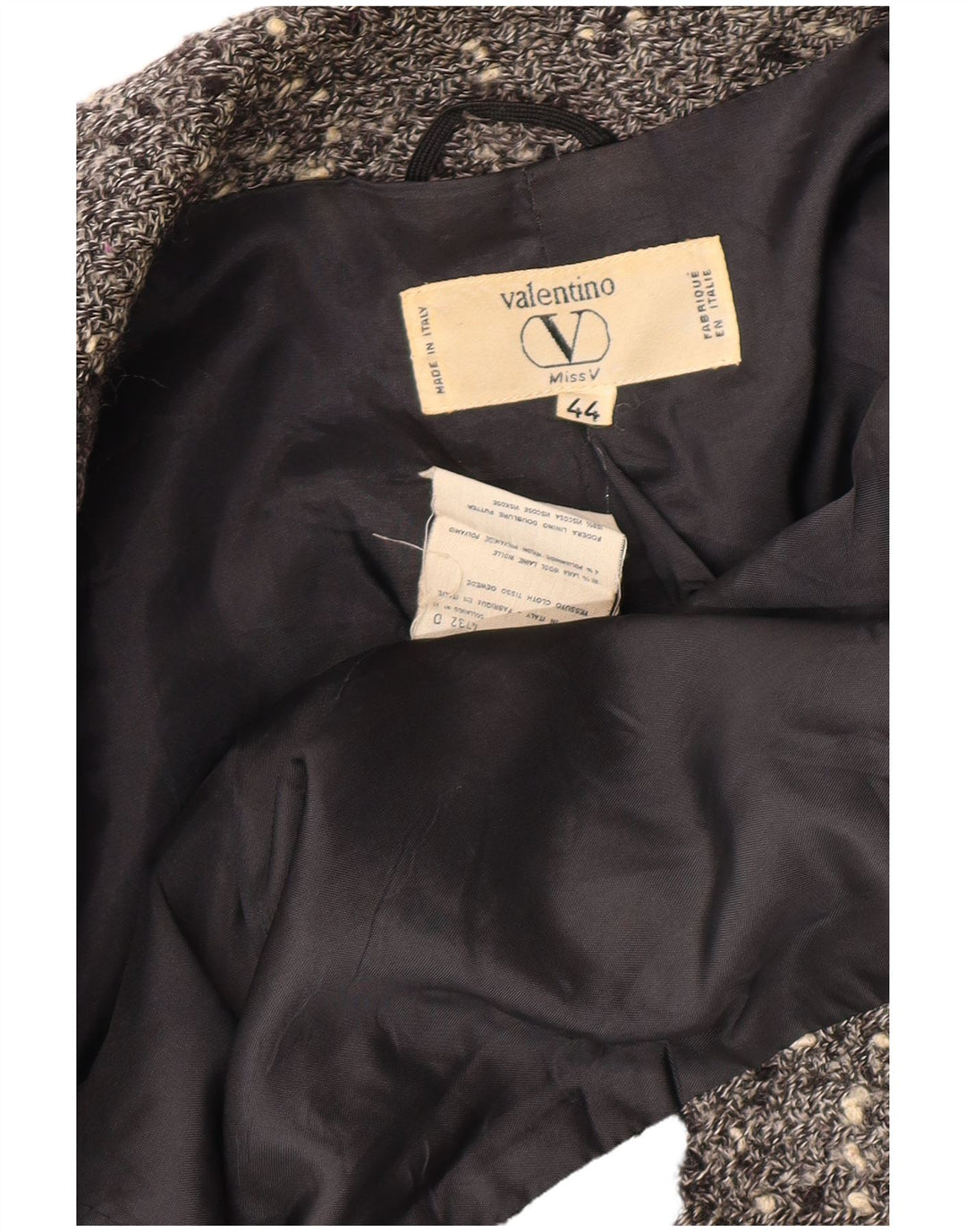 VALENTINO Femme Veste Blazer Croisée IT 44 Gris Moyen Moucheté