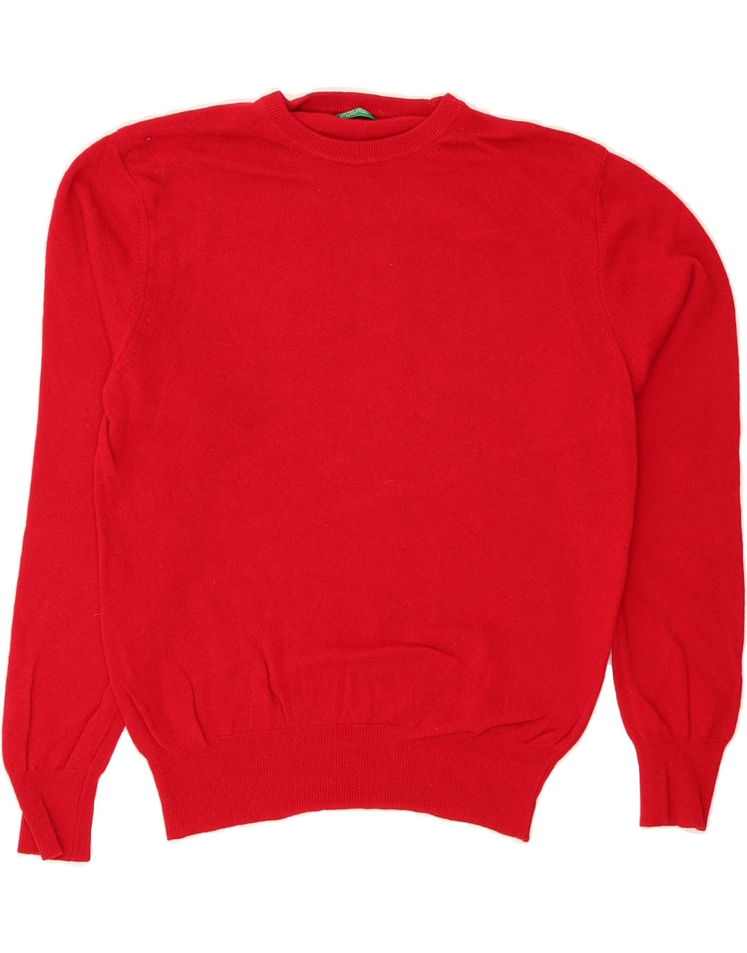 BENETTON Mens Crew Neck Jumper Sweater Medium Red Vintage Benetton and Second-Hand Benetton from Messina Hembry 