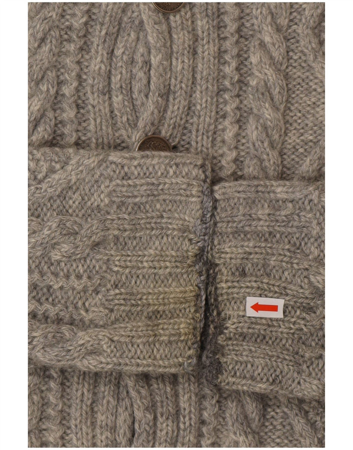 VINTAGE Pull Cardigan Femme UK 10 Petit Gris