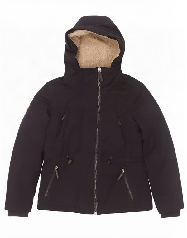 Superdry Veste coupe-vent à capuche Windparka pour femme UK 14 Bleu marine moyen