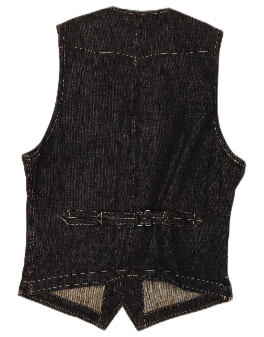 vintage Mens Denim Gilet Petit Bleu Marine