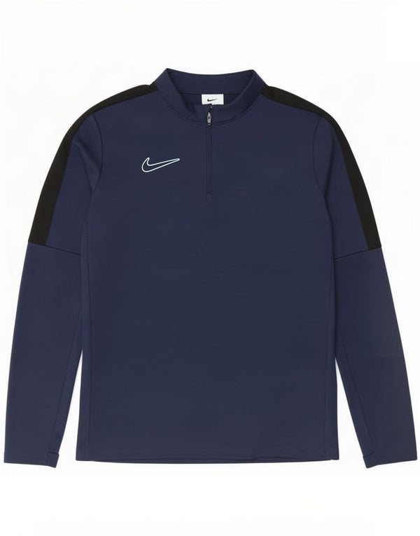 Nike Haut de survêtement Dri Fit pour garçon 6-7 ans Bleu marine Taille L