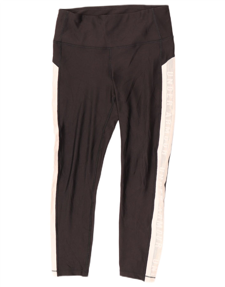 Under Armour Legging Capri Graphique Femme UK 12 Noir Moyen Colorblock