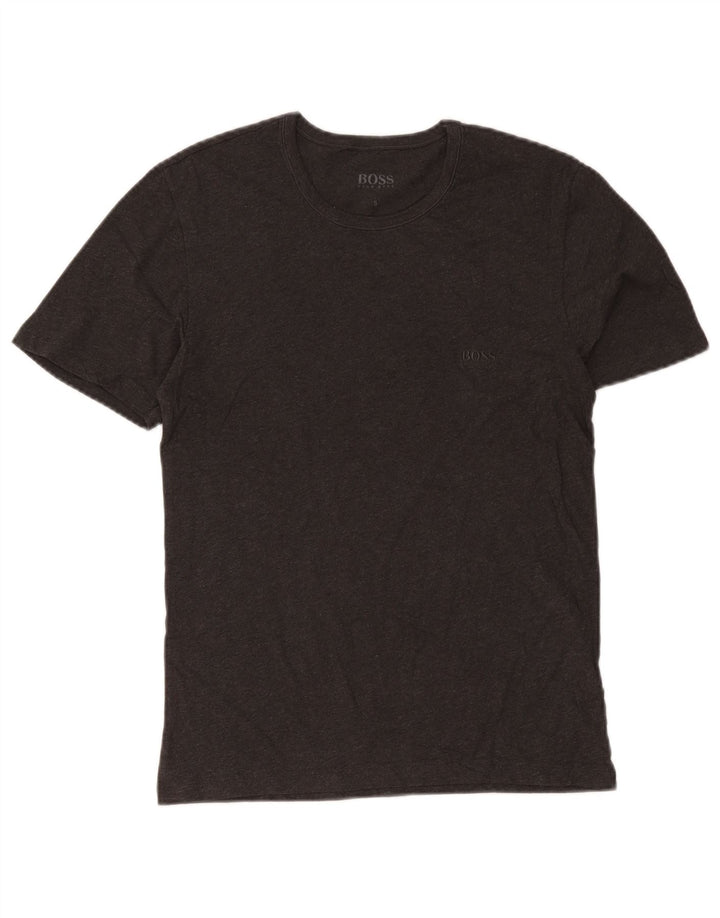 Hugo Boss Homme T-Shirt Top Petit Gris Coton