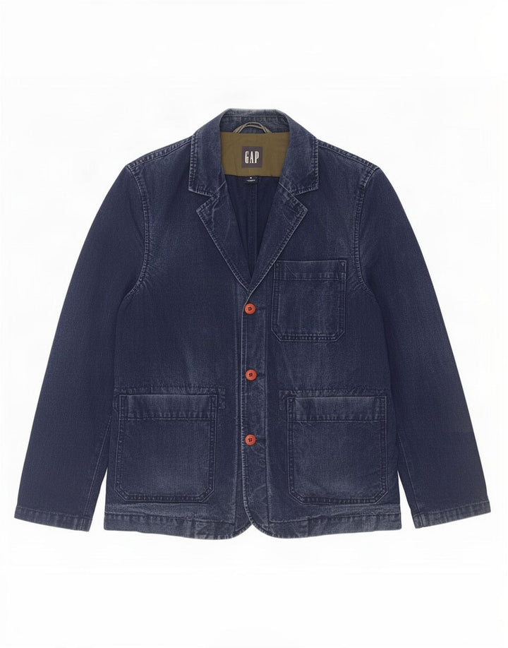 Gap Veste blazer en jean à 3 boutons pour homme UK 38 Bleu marine moyen en coton
