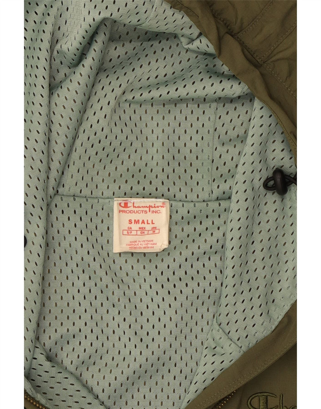 Champion Veste de pluie à capuche surdimensionnée pour femme UK 10 Small Kaki