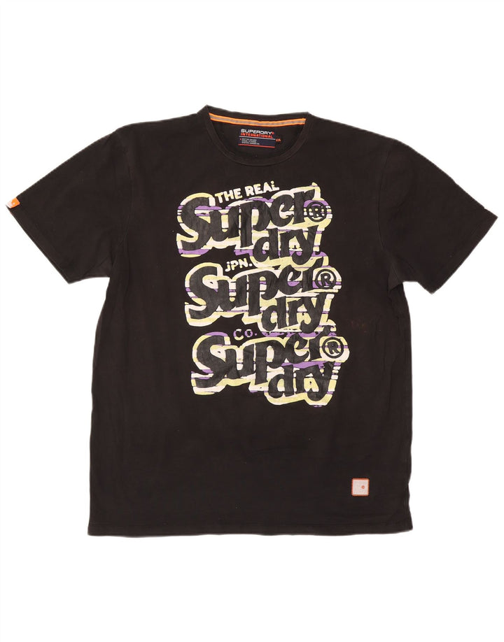 SUPERDRY T-Shirt Graphique Homme Top 2XL Noir