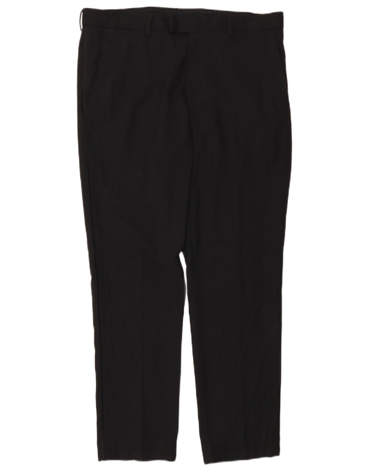 Marks & Spencer Pantalon de Costume Slim Homme W34 L29 Noir Polyester
