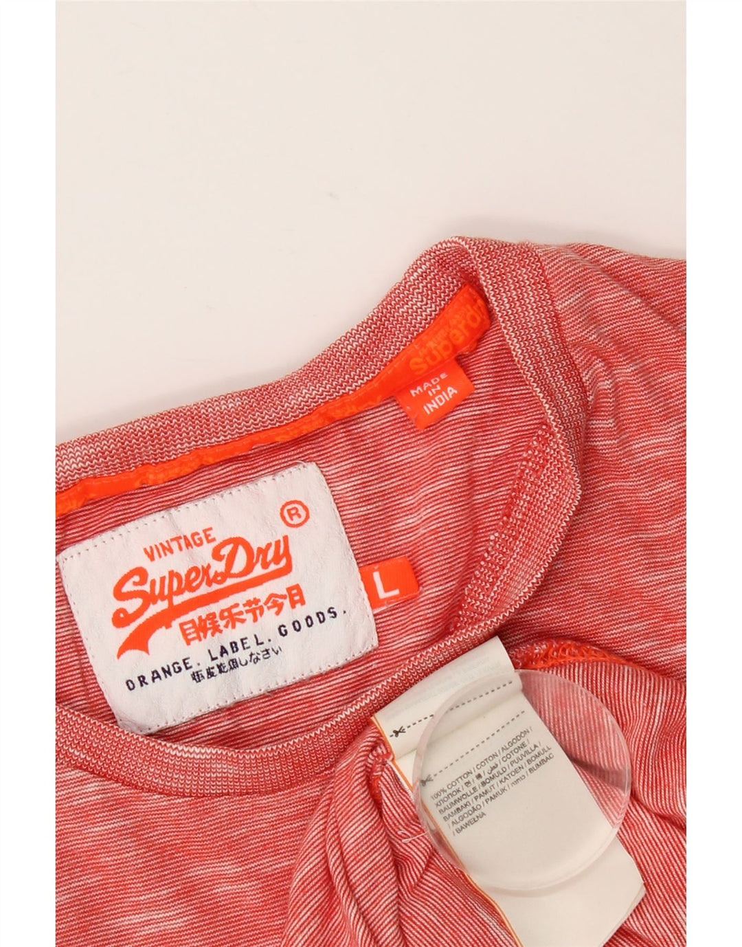 SUPERDRY T-Shirt Homme Top Large Rouge Moucheté Coton