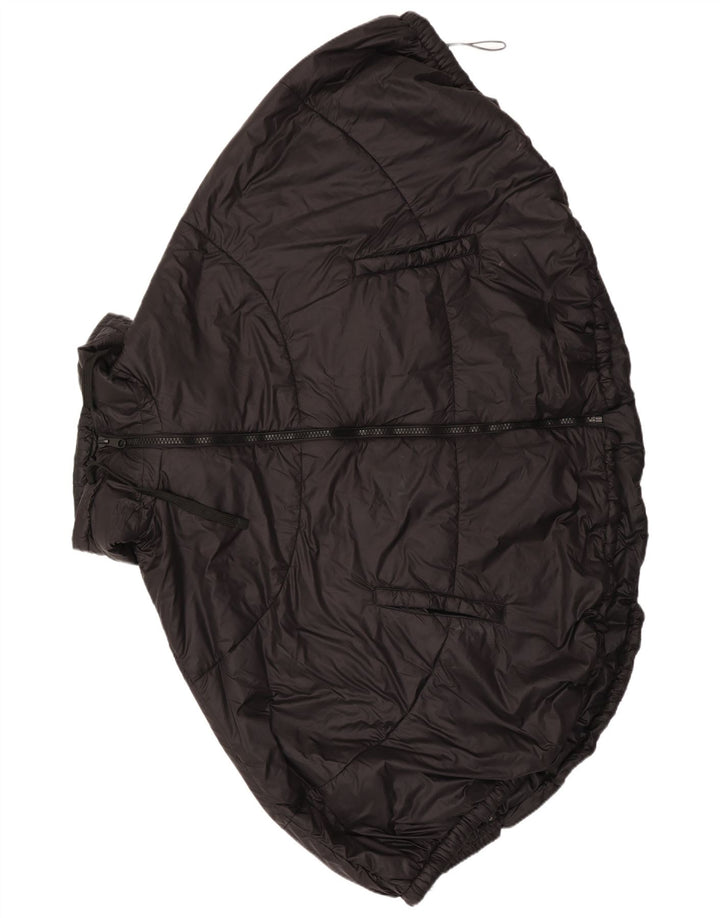 Veste matelassée poncho à capuche Zara Femme Noir Moyen Polyester