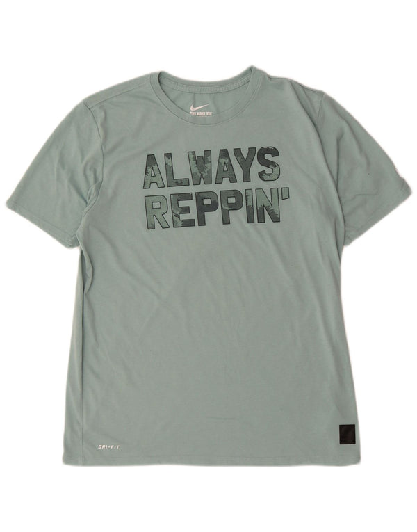 Nike Hommes Dri Fit Graphic T-Shirt Haut Large Vert Coton