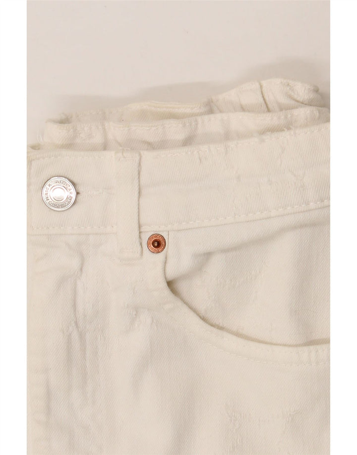 ZARA Womens Denim Skirt W26 Small  White Vintage Zara and Second-Hand Zara from Messina Hembry 