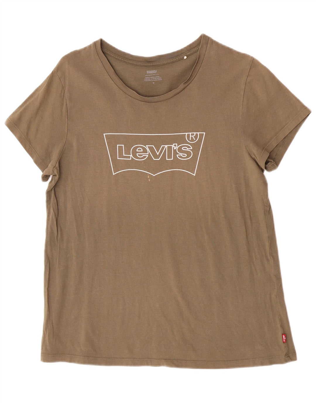 Levi's T-Shirt Graphique Femme UK 14 Kaki Moyen