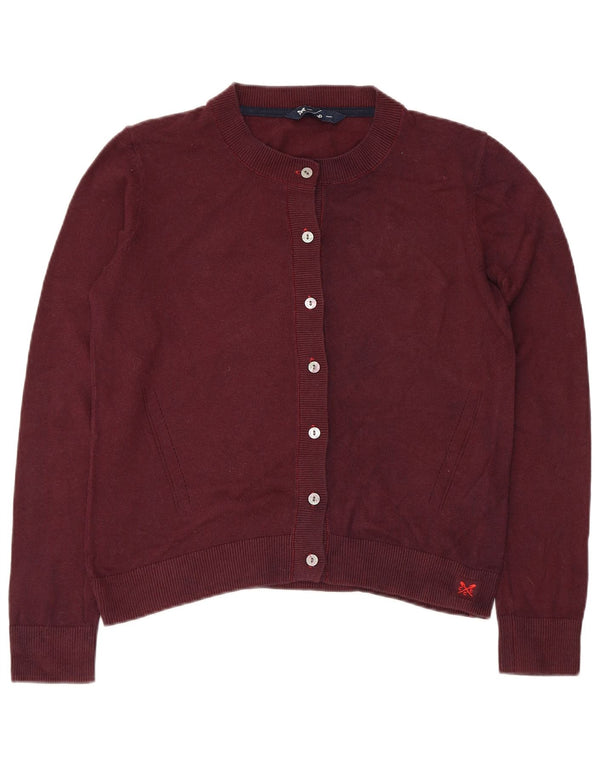 Crew Clothing Pull Cardigan Femme UK 10 Petite Viscose Bordeaux