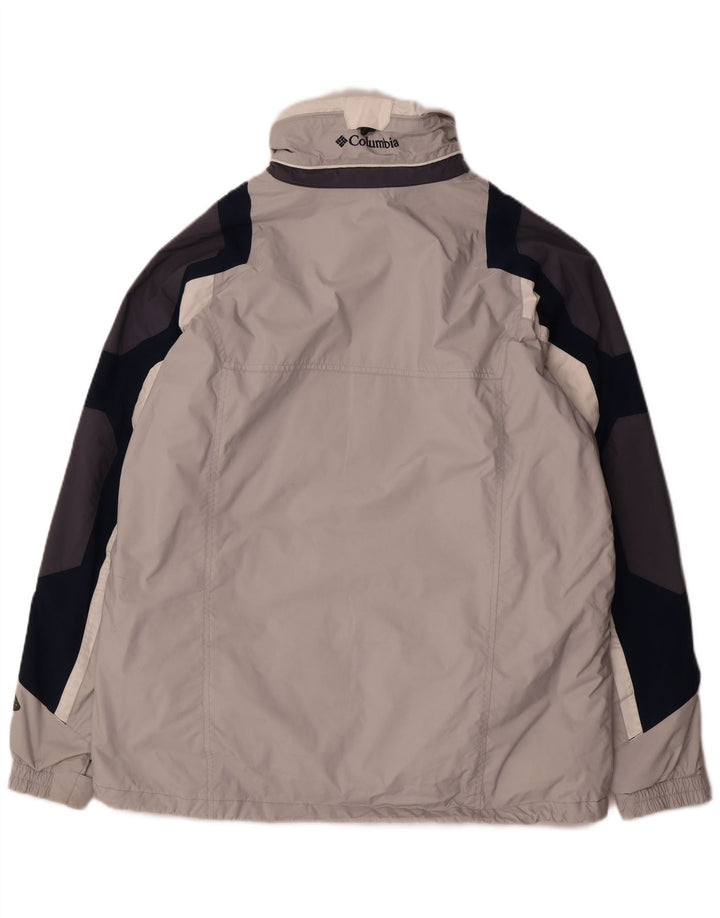 Columbia Veste coupe-vent pour homme UK 40 Large Gris Colorblock Nylon