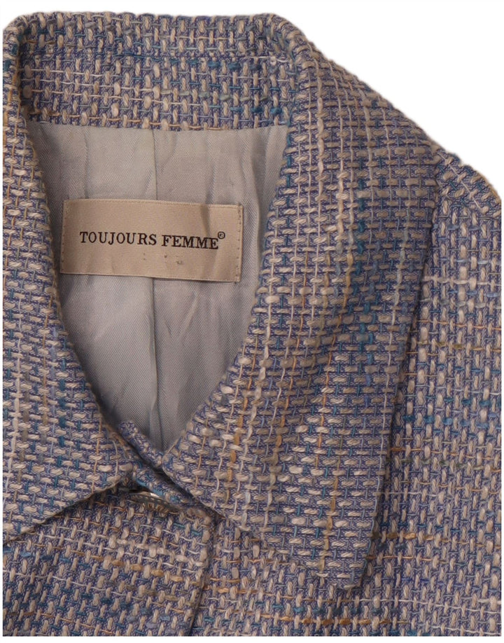 TOUJOURS Veste blazer 5 boutons pour femme UK 10 Small Bleu