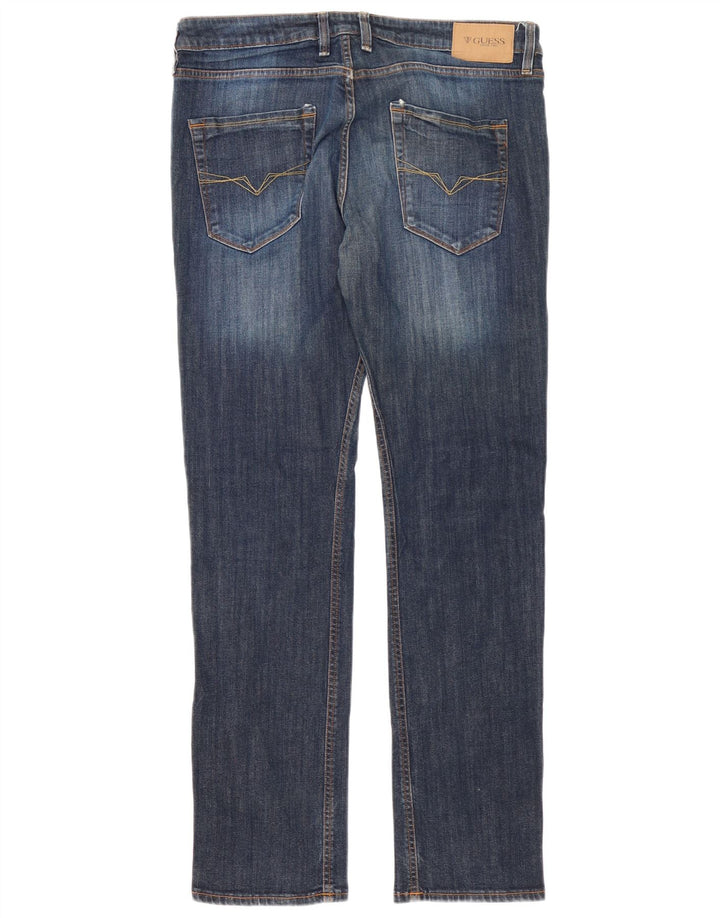 Guess Jean Slim Homme W34 L34 Bleu Marine Coton