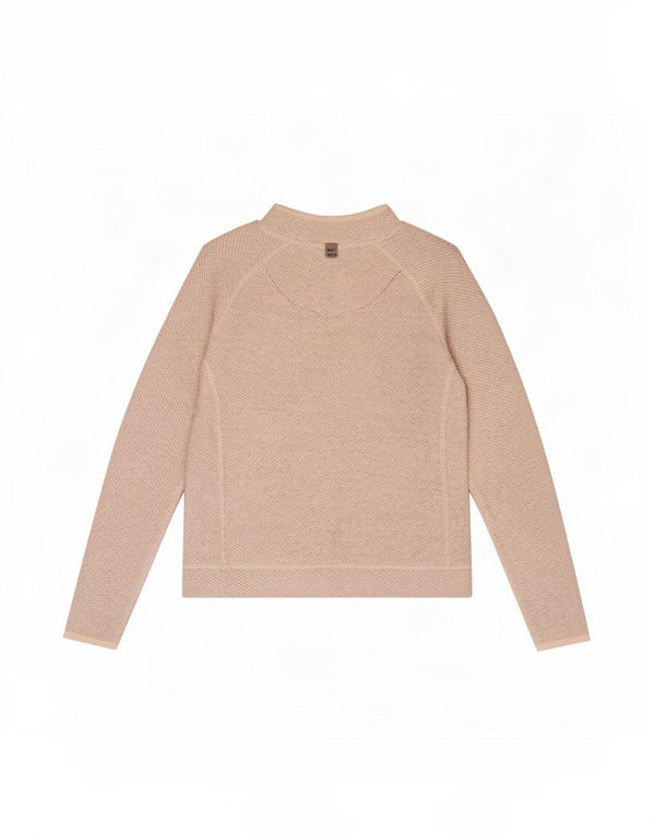 Weird Fish Sweat-shirt à col zippé pour femme UK 12 en coton beige moyen