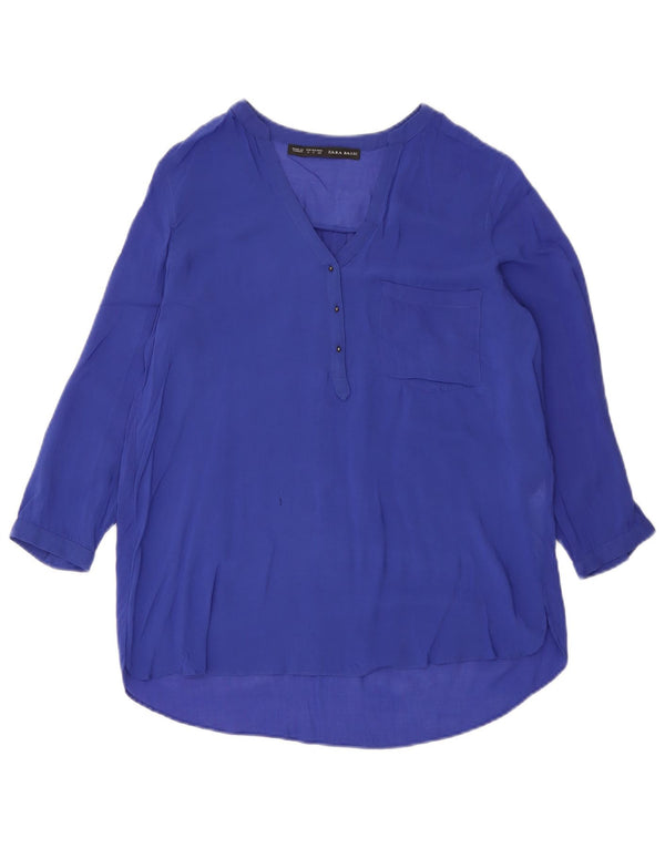 Zara Chemisier surdimensionné à manches 3/4 pour femme UK 10 Small Violet Viscose