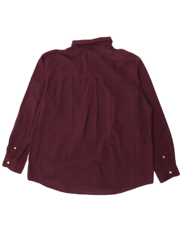 Chaps Chemise Homme Easy Care XL Coton à Carreaux Bordeaux