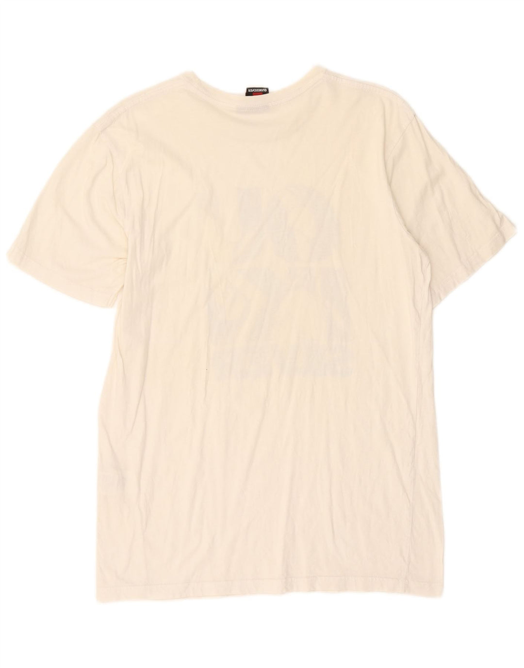 Quiksilver T-Shirt Graphique Homme Blanc Cassé Moyen Coton
