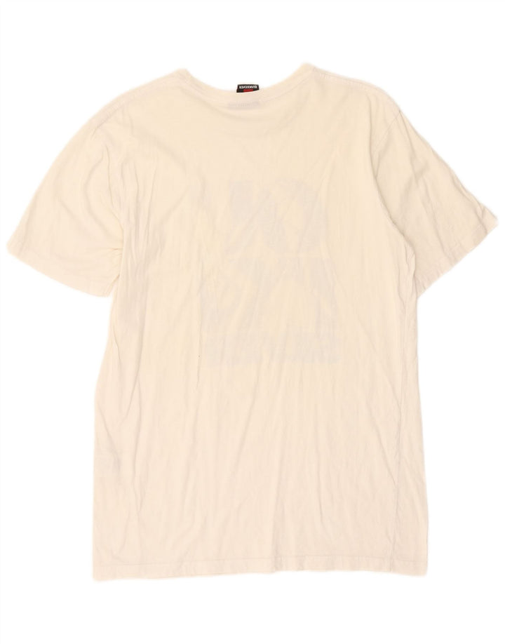 Quiksilver T-Shirt Graphique Homme Blanc Cassé Moyen Coton
