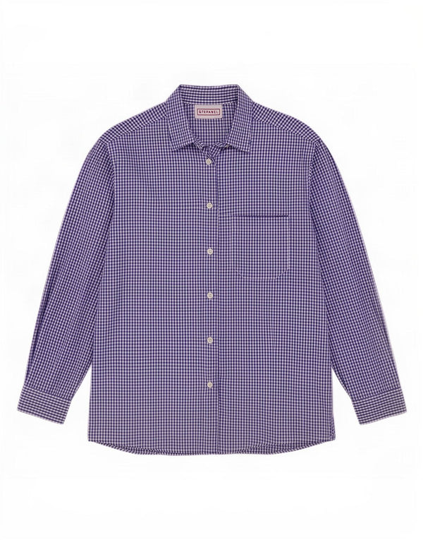 Chemise femme Stefanel UK 16 Large Vichy bleu
