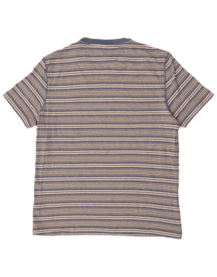 Fat Face T-Shirt Homme Haut Large Bleu Rayé Coton