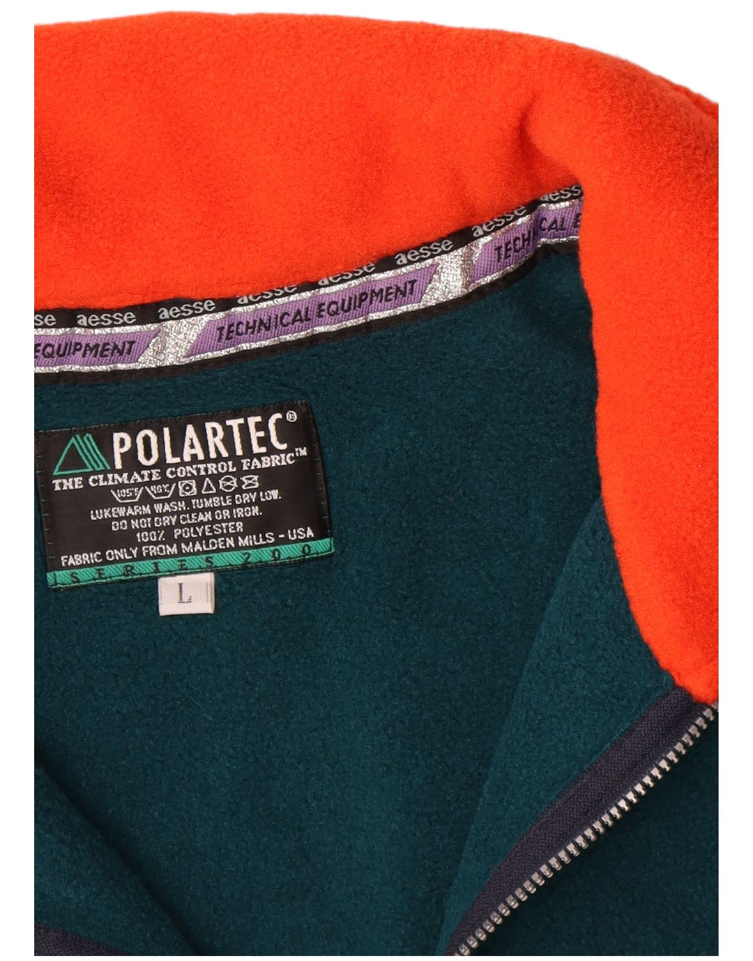 Polartec Pull polaire à col zippé pour homme Grand polyester géométrique vert