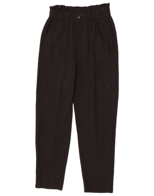 Zara Pantalon Chino Fuselé Taille Haute Femme XS W24 L25 Noir Viscose