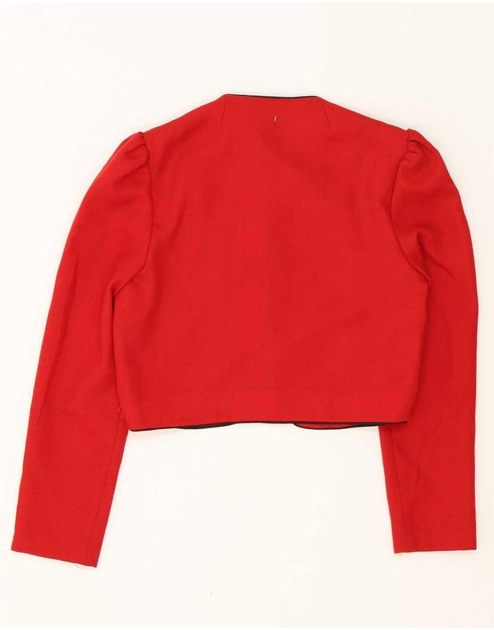 vintage Femmes 5 Bouton 2 Pièces Jupe Ensemble UK 12 Moyen W28 Rouge Polyester