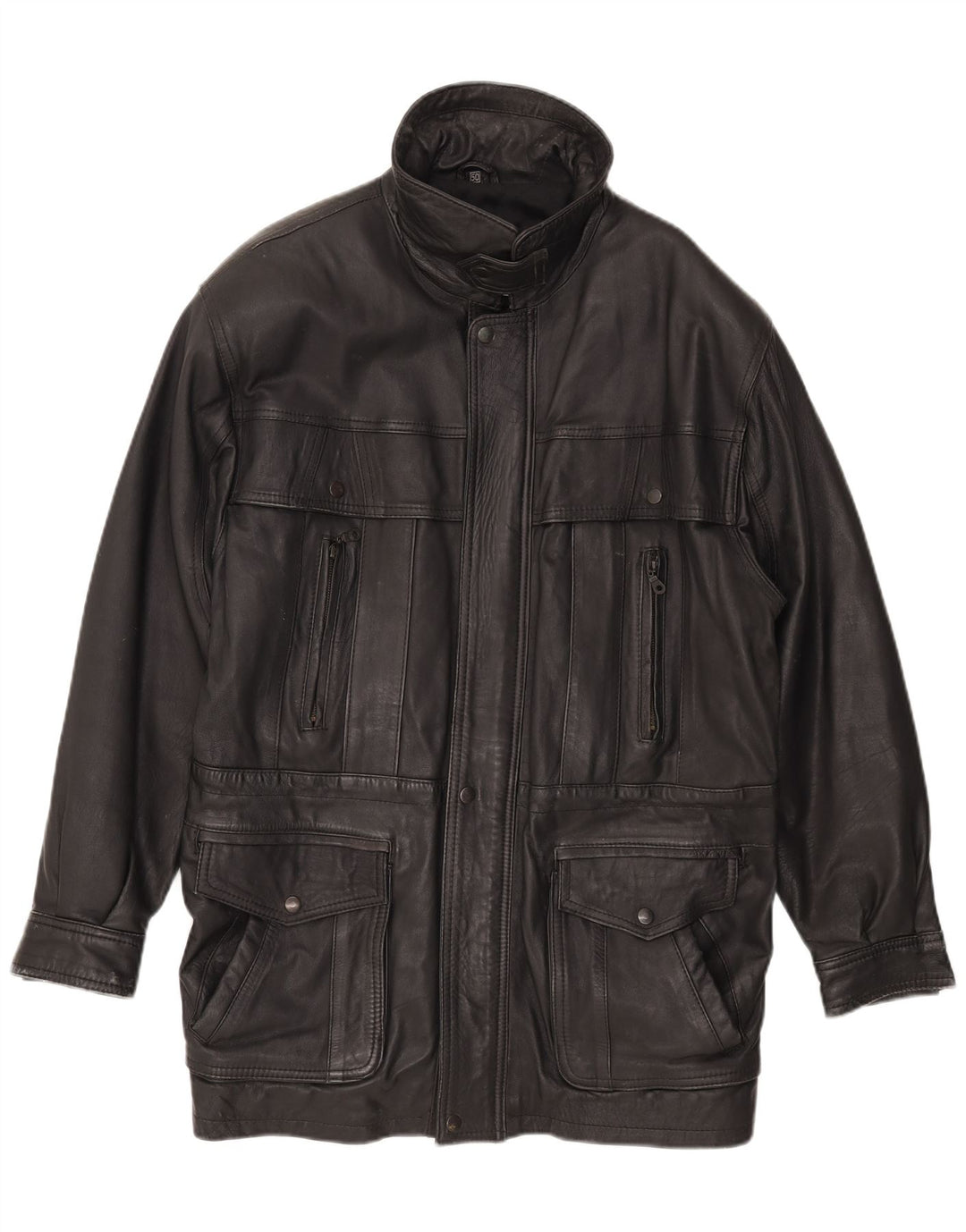 veste en cuir homme vintage EU 50 Grand cuir noir