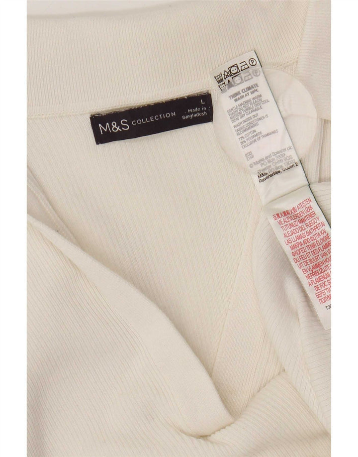 Marks & Spencer Polo Femme UK 14 Grand Coton Blanc