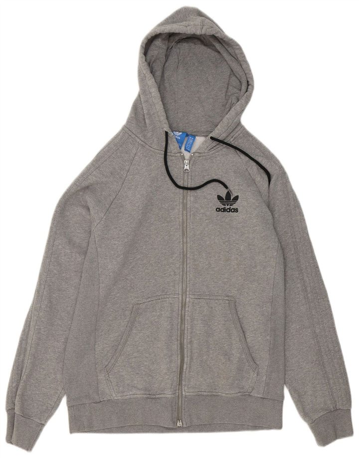 Adidas Pull à capuche zippé pour homme en coton moucheté gris moyen