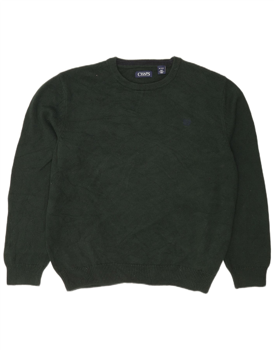 Chaps Pull col rond homme XL vert coton