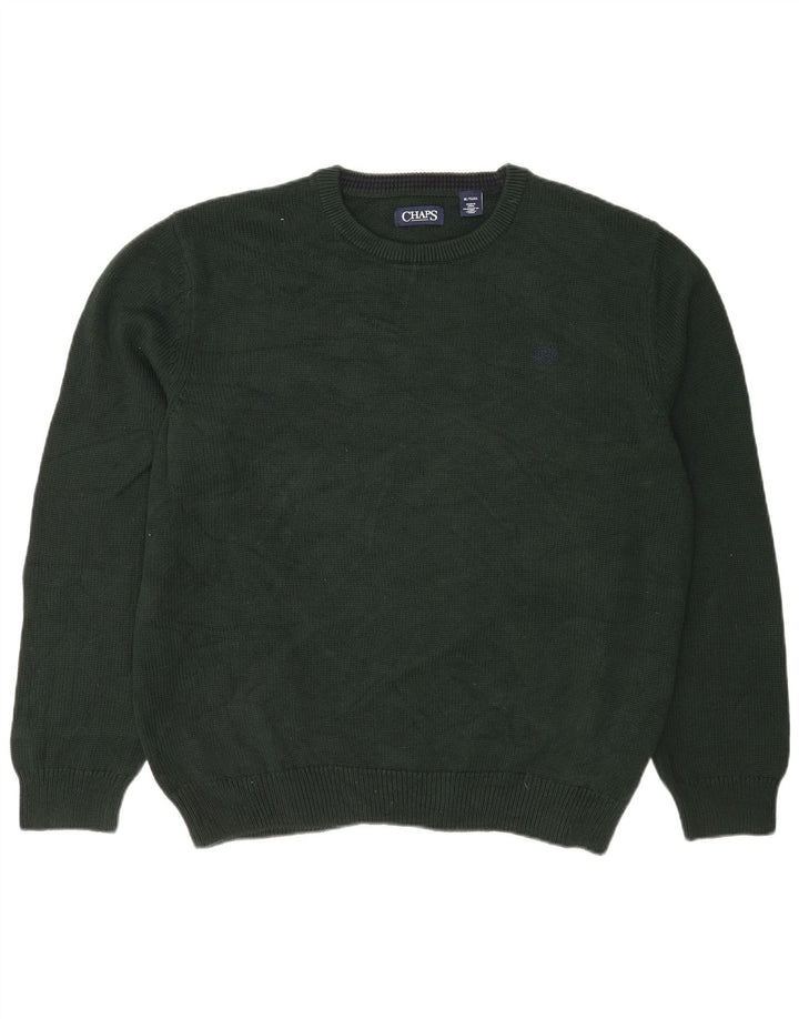 Chaps Pull col rond homme XL vert coton