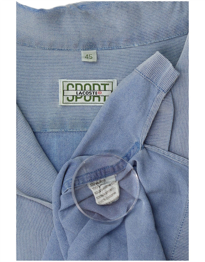 LACOSTE Chemise à manches courtes pour hommes Taille 45 XL Coton à fines rayures bleues
